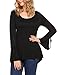 BeautyUU Women’s Ruffle Bell Sleeve Loose Casual Flare Tunic Top Shirt Blouse