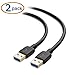 Cable Matters 2-Pack Short USB 3.0 Cable - 3ft, USBA to USBA Cable, Male to Male USB Cord, Black