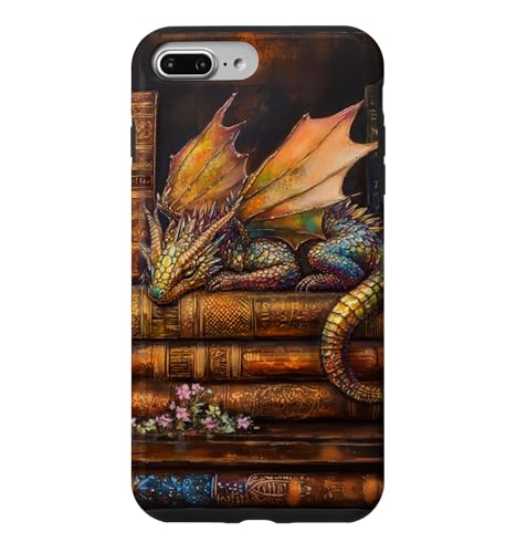 Dragon Reads a Book Library Cottagecore Bookworm Bookish Case for iPhone 7 Plus…