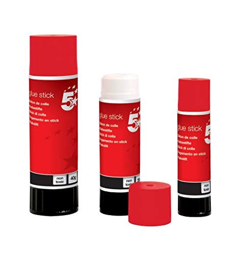 5 Star Office Glue Stick Solid Washable Non-Toxic Small 10g [Pack 6]