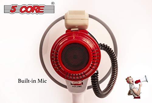 image for 5 Core Megaphones Speaker PA Bullhorn with Siren/Loudhailer - Ideal fo
