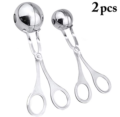 DodoBee Meat Baller, 2PC Stainless Steel Meat Baller Tongs, Meatball Maker Cookie Scoop Pop Cake Rice Dough Ice Cream Tongs For Kitchen Tools, Ball Size 1.38