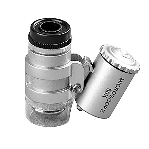 Microscopes & Endoscope,Maserfaliw Magnifier,Beileshi Portable 60X Microscope LED Lamp Magnifier Pocket Magnifying Glass