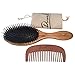 Best Boar Bristle Hair Brush Set for Women and Men - Wood Comb and Hemp Travel Bag - Perfect Brushes for Medium to Thick Hair