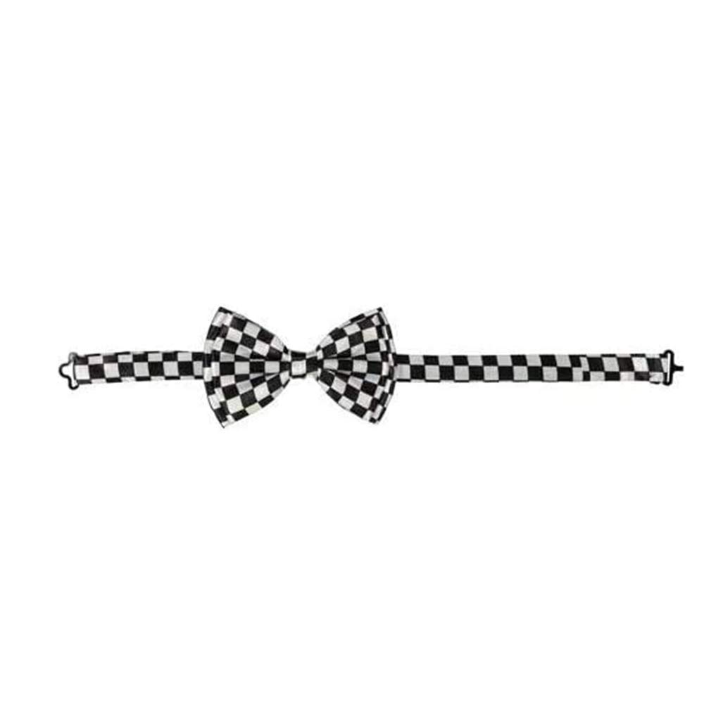 Dress Up America Checkered pretied Bow Tie- Suitable for Men’s Suit and Tuxedo (One Size) Black And White