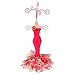 Rose Red Mini Gown European Model Earring Necklace Jewelry Stand Display Holder