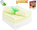 Bamboo Baby Washcloths , Luxury and Comfort - 100% Natural Hypoallergenic 6 Pack Organic Towels - Ultra Soft , Absorbent & Reusable Wipes - Best for Eczema & Sensitive Skin - Perfect Baby Shower Gift