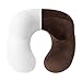 MLVOC Travel Pillow, Inflatable Neck Pillow with Ear Plugs, Eye Mask, Drawstring Bag and Soft Velvet Neck Support (Khaki)