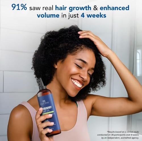 Botanic Hearth 100% Pure Rosemary Oil For Hair Growth (6.7 fl oz) | Infused With Biotin | Jojoba & castor Oil | Nourishing & Volumizing | Non GMO Verified