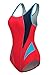 ReliBeauty Womens Hollow Back One Piece Swimsuit Red, 10-12