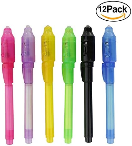 SupremeLife Invisible Ink Pen, Spy Pens Message Writting with UV Light, for Kids Party Fun Spy Message, Best Christmas Gifts,12 pack