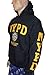 NYC FACTORY NYPD Hoodie Yellow Sleeve Print Sweatshirt Navy Blue XL