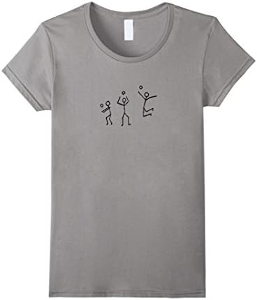 Womens Beach Indoor Volleyball Stick figure T Shirt Medium Slate