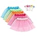 Fedio Girls Princess Tutu Skirts Set 5 Pack Kids Ballet Tutu Costume Dress with 5Pcs Flower Hair Ties(Ages 3-8)