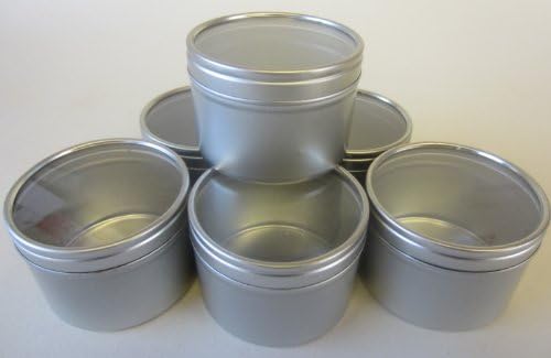 6 x 100gram Aluminium Tins with Clear Window Push on Lids. Multiple Use.