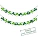 St Patricks Day Decorations 4PCS Felt Shamrock Garland Banner - NO DIY Shamrock Clover Garland Banner for St Patricks Day Decor - Dark Green Light Green for Irish Party Supplies