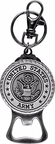 US United States Army Bottle Opener Key Ring with Raised Emblem Key Chain