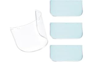 WADORN 6 Pcs Face Shield Replacement, 15x8x0.08 Inches Safety Clear PET Face Shield for Grinding and Cutting Fits Most Brands