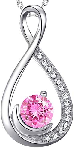 DorellaChristmas Jewelry Birthday Gifts Forever Love Infinity Necklace for Wife Mom 925 Sterling Silver Pendant November December Birthstones Citrine Blue Topaz Jewelry for Her
