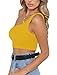 PRETTODAY Women's Sleeveless Crop Tops Sexy Strappy Tees (Small, Yellow)
