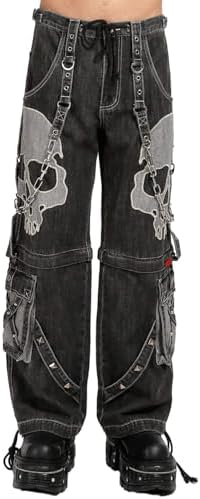 Tripp NYC Crypt Pants [Black Denim] Baggy Wide Leg Gothic Emo Punk