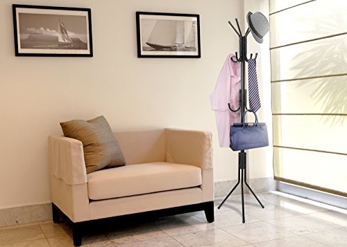 MaidMAX Standing Coat Rack for Entryway and Hallway, 68.7 Inches High, 11 Hooks, Metal, Black - Thumbnail 3