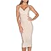 Meilun Women's Rayon Strap Mid-calf Length Bandage Party Dress