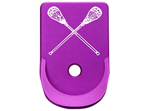 Magazine Base Plate for Glock Gen 1-5 Finger Extended 9MM .357 .40 NDZ Purple Lacrosse Sticks Crossed - Thumbnail 2