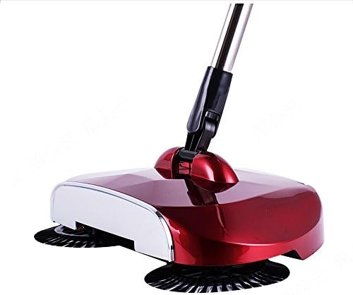 Aooper Best Cordless Push Walk Automatic 360 Floor Subbers Sweep Carpet Brooms by Fuller Brush for Hardwood,Corner, Tiles, Rooms, Halls, Kitchens, Sidewalks, Concrete slab (Red)