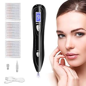 Mole-Remover-Pen-WJLING-Portable-Skin-Tag-Remover-Pen-with-9-Strength-Levels-30-Replaceable-Fine-Needles-for-Face-Body-Wart-Freckle-Nevus-Spot-Treatment-Small-Tattoo-and-Age-Spots Mole Remover Pen,Portable Skin Tag Remover Pen with 9 Strength Levels 30 Replaceable Fine Needles, for Face Body Wart…