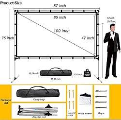 Projector Screen with Stand 100 inch Outdoor Indoor
