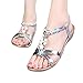 Womail Summer Atificial Diamond Weave Clip Toe Sandals Beach Shoes