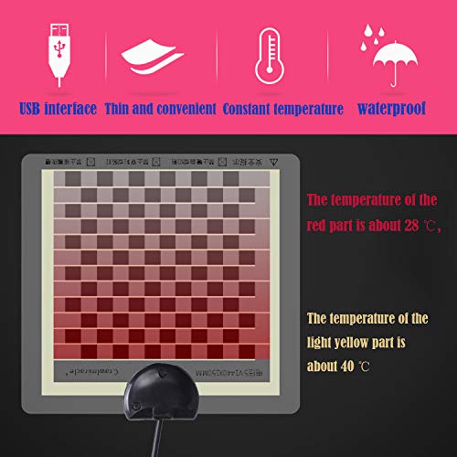 ATian Reptile Heating Pad, 5V 5W USB Reptile Heat Mats Reptile Tank Warmer with Temperature Controller for Turtle, Tortoise, Snakes, Lizard, Gecko, Spider, Crawler - Safety Aquarium Tortoise Heat Mat