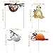 NUOBESTY 4pcs Sloth Cake Toppers Animal Birthday Party Fruit Cake Picks Food Decoration Supplies
