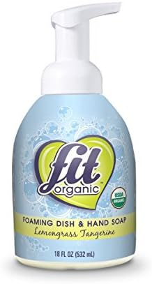 Fit Organic Foaming Dish & Hand Soap, Lemongrass Tangerine, 18 Ounce