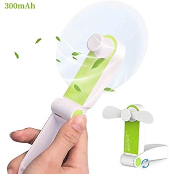 AUDIIOO Mini Handheld Fan USB Rechargeable - Portable Folding Fan Pocket Size Little Fan Lightweight Quiet Personal Fan 2 Adjustable Wind Speed for Office Home Workplace Travel Bus Subway (Green)