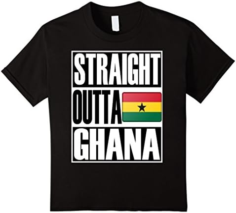Kids Teecastle Straight Outta Ghana Quality Flag T-Shirt 12 Black
