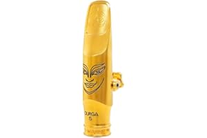 Theo Wanne Durga 5 Tenor Saxophone Mouthpiece - 24 Carat Gold Plated - Long Step Baffle - Bright and Contemporary - Powerful & Warm Core Sound - Large Chamber Includes Ligature and Reed Replacer Cap