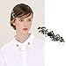 Cubaco 3 Pack Crystal Rhinestones Barrettes French Hair Clip French Clip Flower Design Hair Clips Barrette Bridal Wedding Formal Event Hair Accessory