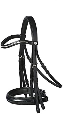 Brisbane Double Bridle Black w/Chrome Buckles Cob