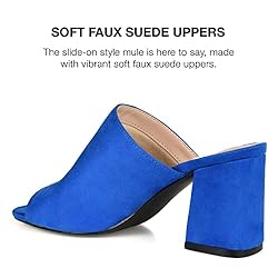 Journee Womens Adelaide Peep Toe Slip On Block Heel