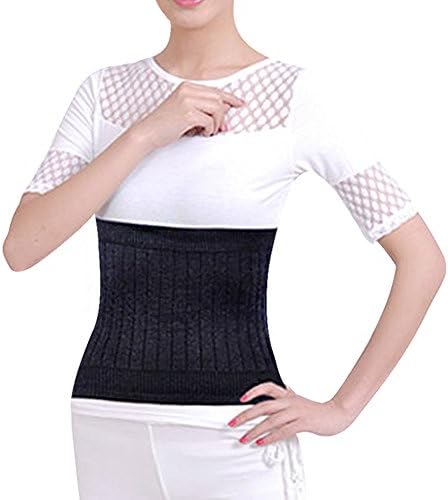 Wheelsp Unisex Fashion Protection Waist Trimmer Belt,Fitness Sweat Cashmere Belt,Slimmer Body Shaper Wrap Back Support Bandage Pain Relief (Black)