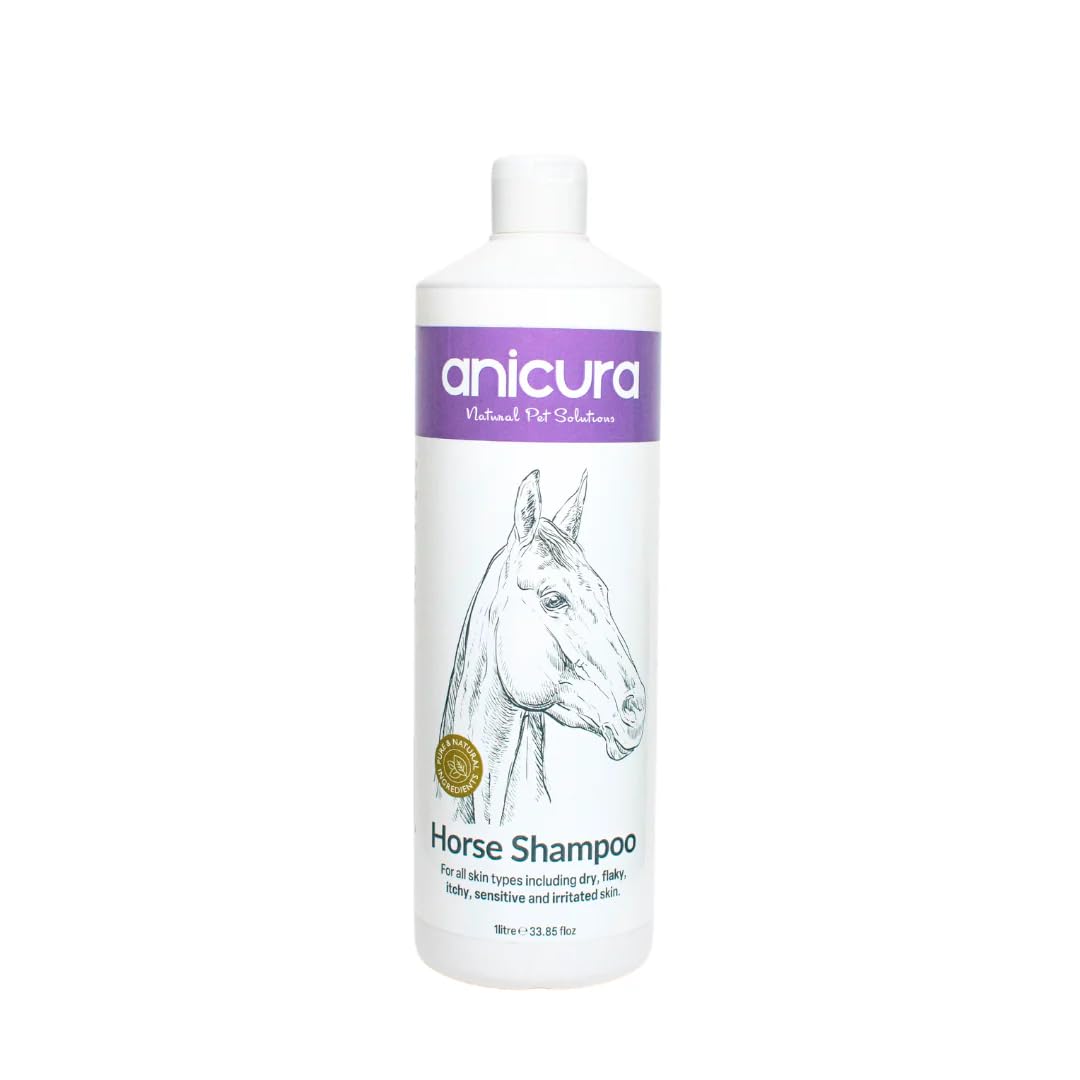 Anicura Gentle Horse Shampoo – Hydrating & Soothing Formula for Dry, Itchy & Sensitive Skin – Nourishes Coat & Skin – 1000ml (1 Litre) Natural Equine Care