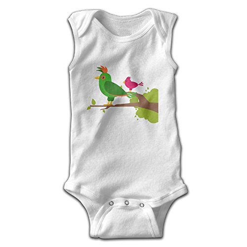 Michael Conti Green Red Bird Pattern Sleeveless Baby Romper Cotton Toddler Jumpsuit Clothes Boys Girls