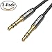 iXCC 3.5mm Male to Male Aux Audio Stereo Cable [2Pack], [Ultra-Slim] 4Feet Auxiliary Cord for Car and All 3.5mm-Enabled Devices, Apple, Samsung, Android, Windows and MP3 Player