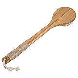 VASLON Bath Body Brush Boar Bristles Exfoliating Body Massager with Long Wooden Handle Back Brush Shower Brush VASLON