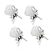 YSUCAU Rose Boutonniere Handmade Corsage Classic Artificial Groom Flowers Brooch with Pin for Wedding Prom Party (White)