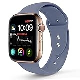 NUKELOLO Sport Band Compatible with Apple Watch 38MM 40MM,Soft Silicone Replacement Strap Compatible for Apple Watch Series 4/3/2/1 [S/M Size in Lavender Gray Color]