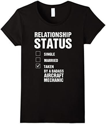Women's Taken By An Aircraft Mechanic T-shirt Medium Black