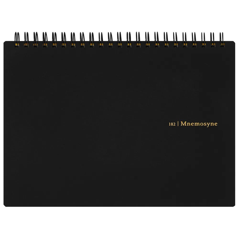 MNEMOSYNE N182A A5 5 mm Notebook - Grid - Black
